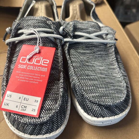 HEY DUDE WENDY SOX DARK GREY 8 - Picture 1 of 5